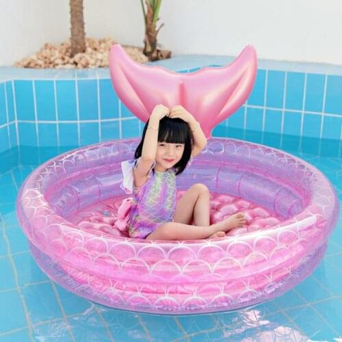 Mermaids Inflatable Pool Bathing Kids Summer Home Outdoor Swimming Pool Inflatable Square Swimming Pool For Kids Adults Gifts
