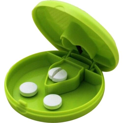 Portable Pill Dispenser Medicine Pill Cutter PP Material Pill Case Capsule Holder Hold Storage Box Divider 1PC 3 Colors