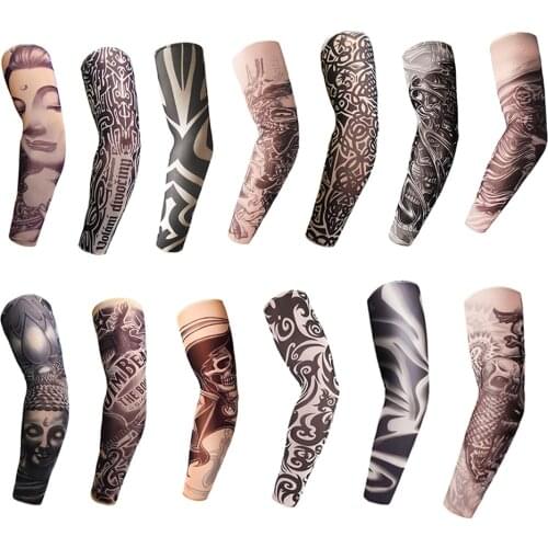 1PC Motorcycle Sleeves 3D Tattoo Printed Armwarmer UV Protection MTB Bike Bicycle Sleeve Arm Protection Ridding Arm Sleeves