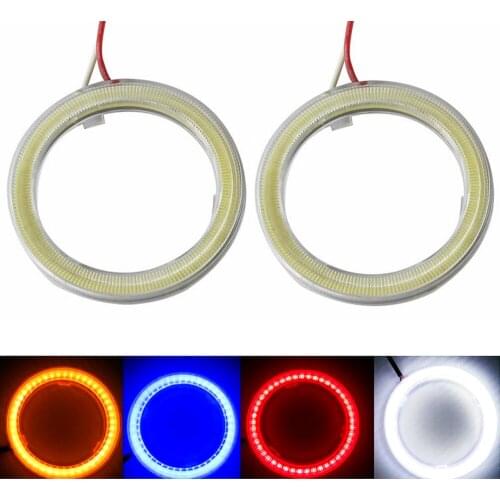 HOT! COB 100mm 6Pcs(3pairs) Auto Halo Rings Angel Eye COB Chip Headlight 72SMD Car Angel Eyes Motorcycle With Lampshades light