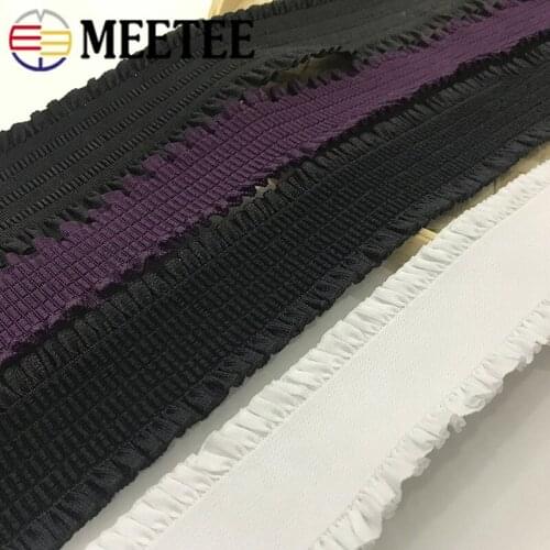 Meetee 5/10Meters 50/60/75mm Lace Stretch Polyester Elastic Band Corset Elasticity Webbing Rubber Belt DIY Sewing Accessory