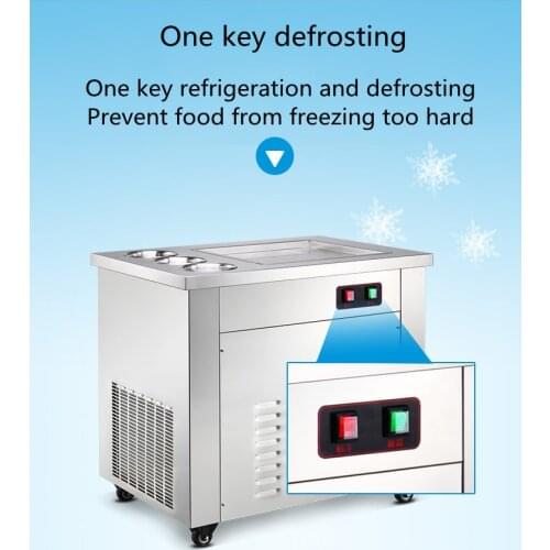 Stainless Steel Stir Fried Yoghurt Rolls Ice Frying Machine Commercial Single Pot Sorbet Yogurt Roll Ice Frying Machine Multi-fu