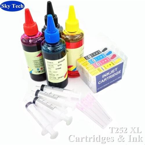 T252XL Refillable Cartridge / Ink For Epson T2521 - T2524 , For Epson WF-3620 WF-3640 WF-7110 WF-7610 WF-7620 . With ARC Chips