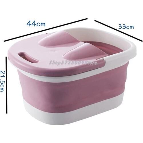 Cartoon Dormitory Foldable Plastic Foot Bucket Household Thickened Massage Foot Bucket Lovely Health Foot Bath With Cover
