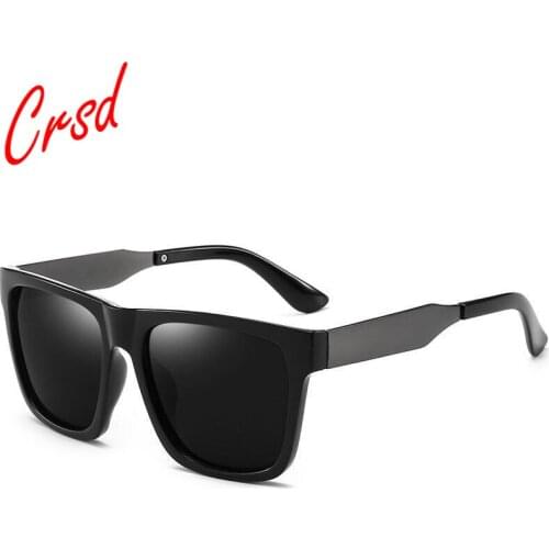 CRSD 2020 New Polarized Sunglasses Men Ultralight Glasses Frame Vintage Square Sport Driving Sun Glasses Travel Goggles Mirror