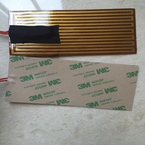 Element heating PI film polyimide heater heat rubber electric w/ Deg 30C thermostat 3D printing 60mmx125mm 12V 12W