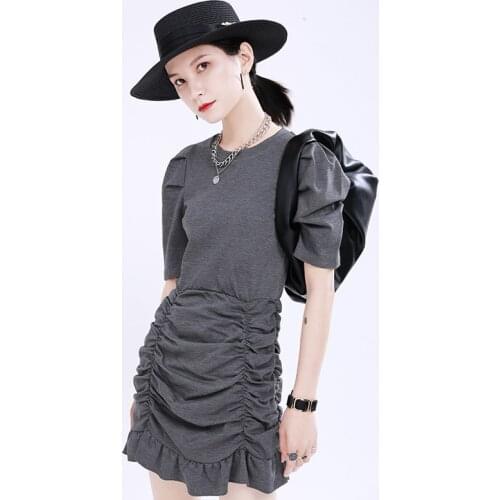 2021 New Summer High Quality Ladies Dress Cotton Slim Fashion Solid Color Women Dresses Casual Elegant Female Dress T254