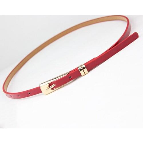 New 8 Colors Thin Pu Leather Belt Female Red Brown Black White Yellow Waist Belts For Women Dress Strap Wholesale
