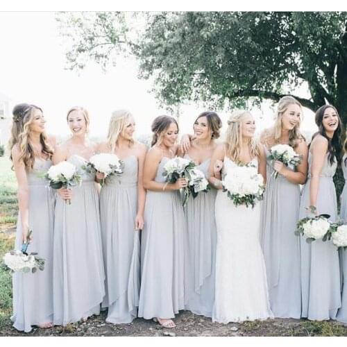 Bridesmaid Dresses A-Line Sweetheart Spaghetti Straps Pleat Sleeveless Floor Length Simple Wedding Party Gowns Custom Made New