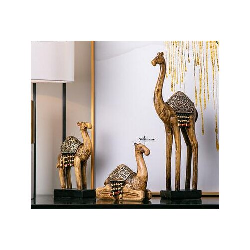 Resin crafts creative home furnishing jucai decoration imitation wood camel hotel business gifts statue decorated sculptures