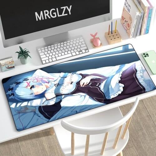 MRGLZY Hot Anime Mouse Pad Cute Sexy Girl Rem Large XXL Desk Mat Placemat Computer Gamer Gaming Peripheral Accessories MousePad