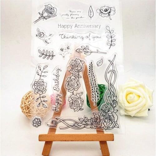 12x18cm Spring Vines Clear Stamps Transparent Seal Silicone Seal TPR Christmas Wedding Roller Stamps DIY Scrapbook Album Card