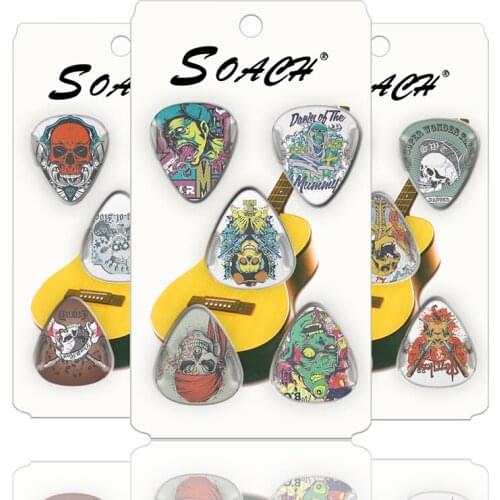 SOACH 10 guitar skull thickness 0.71mm 1.00mm 0.46 celluloid and random guitar section