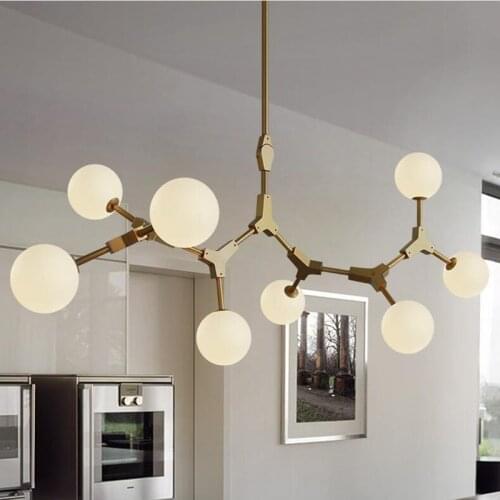 Modern Nordic Molecular Chandelier Living Room Decor Ceiling Chandeliers Dining Hanging Lights Kitchen Island Luminaires