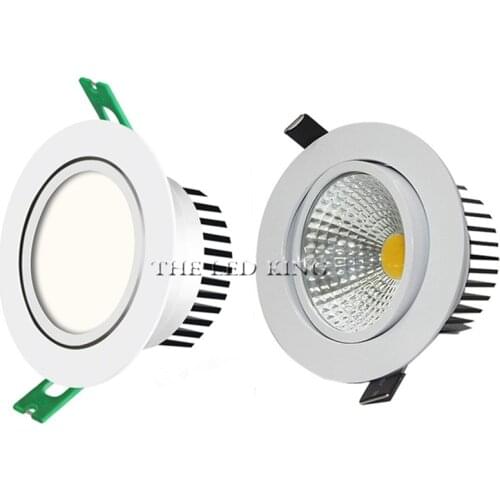 1x Dimmable LED Recessed Downlight 5W 7W 10W 12W White/Black Body Ceiling Spot Light with 90-265V LED Driver 3000K 4000K 6000K