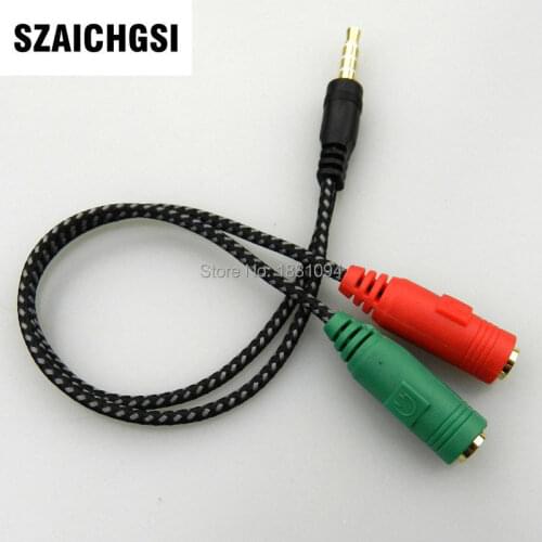 SZAICHGSI 3.5mm Aux to Aux Cable Male to 2 Female Headphone Mic Y Splitter Audio Cable for Speaker Micphone Smartphone 500pcs