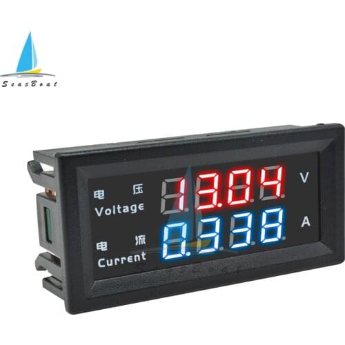 0.28" Dual LED Display Mini Digital Voltmeter Ammeter DC 100V 220V 10A Panel Amp Volt Voltage Current Meter Tester Detector