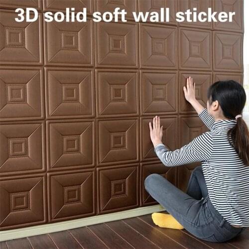 30*30cm Waterproof DIY Self-adhesive 3D Foam Wall Stickers TV Anti-collision Living Room Bedroom Background Wallpaper Wall Decor
