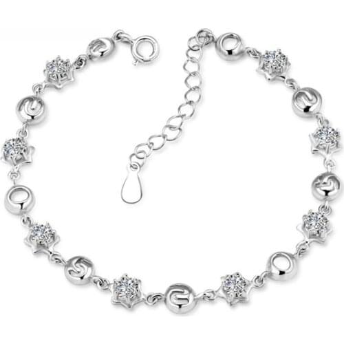 KOFSAC Luxury Crystal CZ Bracelets For Women Wedding Party 925 Sterling Silver Bracelet Charm Bangles Jewelry Pulseira Feminina