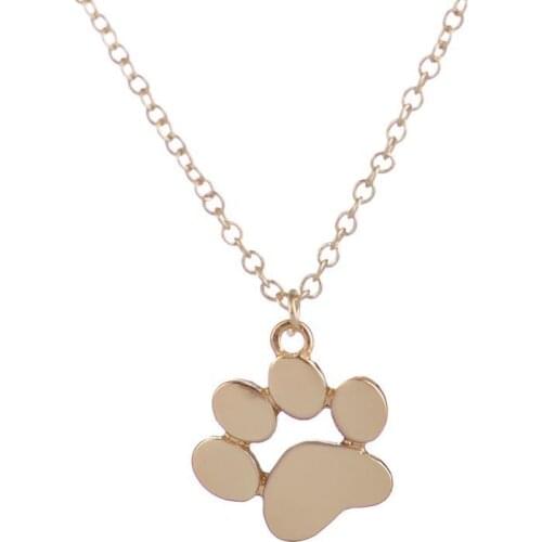 Fashion Cute Pets Dogs Footprints Paw Chain Pendant Necklace Necklaces & Pendants Jewelry for Women Sweater Necklace
