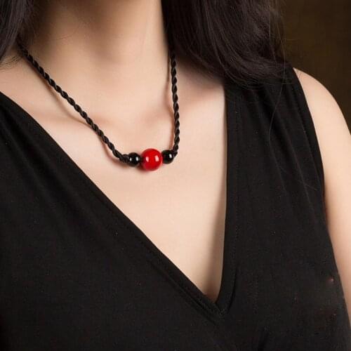 1pcs Spring Summer Short Neck Chain Retro Chinese Style Necklace Accessories Decor Jewelry Women Girl Jewellery Gift