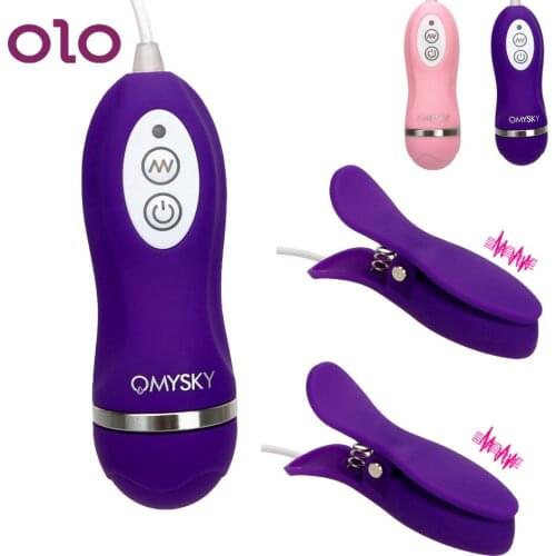 OLO Nipple Vibrator 10 Frequency Vibrating Nipple Clamps Breast Massage Vibrators Sex Toys for Women Adult Products