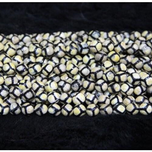 10mm Yellow Smooth Mystical Tibetan Necklace Spherical Beads Tibetan Ball Dzi Beads Loose Gems Stone Beads Tibetan Gate Beads