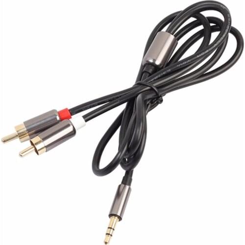 3.5 mm to 2 RCA Audio Cable AUX Splitter 3.5mm Stereo Male to Male 2 RCA Adapter Speaker Cable 1m Pure Copper Audio Cable
