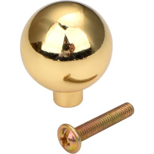 5 Pcs Gold Cabinet Round Knob Handles for Cabinet Drawer Kitchen Hardware Solid Brass Pulls Drawer Small Handles Dresser Knobs