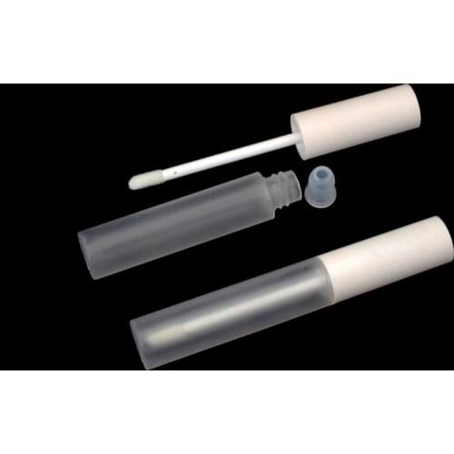 50pcs 10ml White Lid Matte Empty Lipgloss Tube Cosmetic Plastic Lip Gloss Packaging Container with Stopper