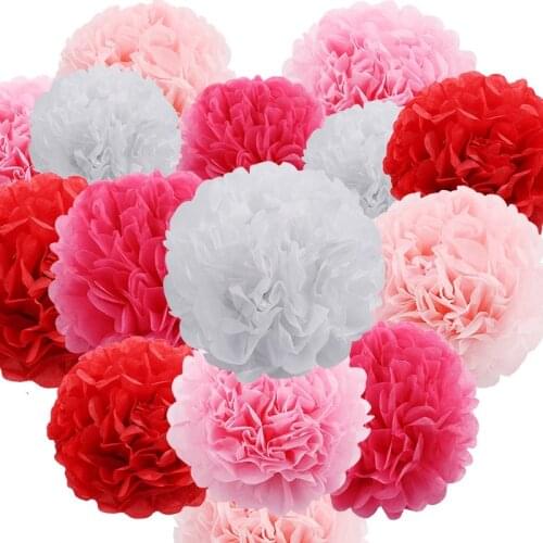 Free Shipping 6" inch 15cm 100 pcs/lot Tissue Paper pom poms Flower Wedding Modern Festive Party Supplies Hanging Decoration
