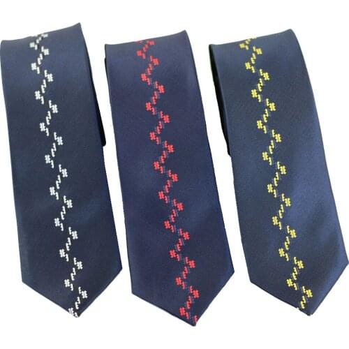 Coachella Ties Panel Stripe Necktie Microfiber Blue Skinny Tie 6cm