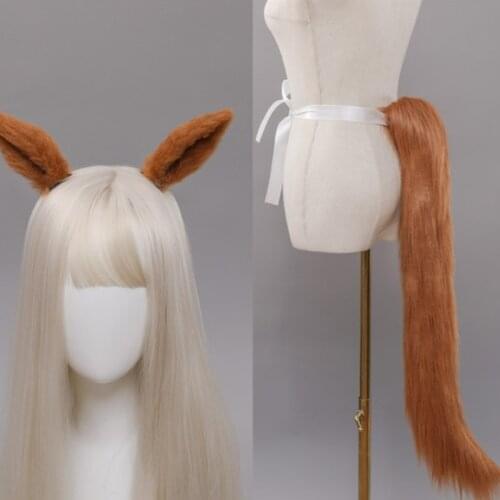 Colors Opintional Sexy Anime Ears Hair Clip Plush Horse Ears Tail Set Lolita Accessories Cosplay Halloween
