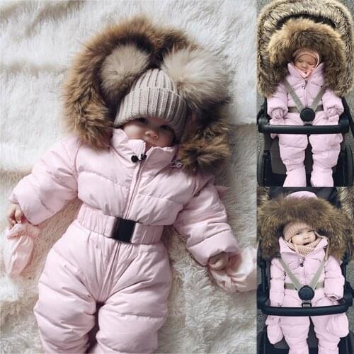 Newborn Baby Boy Girl Romper Infant Hooded Outerwear Snowsuit Baby Overalls Jumpsuit Winter Childrens Clothing 3 6 9 12 18 24M