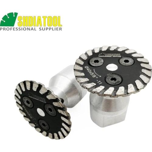 SHDIATOOL 2 pcs Hot pressed mini diamond saw blades with removable 5/8-11 long flange diamond cutting disc