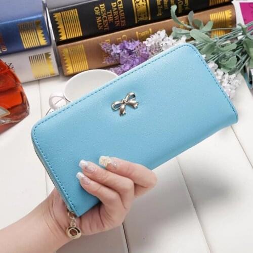 Long Wallet Female Clutch Money Bag Women Purses Fashion Coin Purse Card Holder High Quality PU Leather Tassel Bowknot Wallets