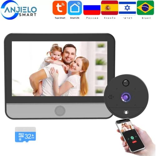 Smart Tuya Peephole Doorbell Camera Wifi Doorbell Video Intercom Monitor Motion Detection Video-eye Wireless Ring Intercom