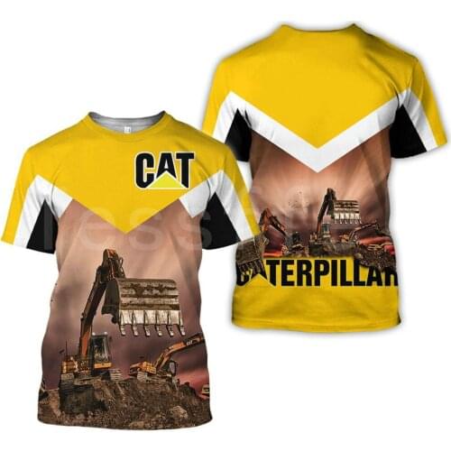 2021 Mens Womens Excavator Equipment 3D Printing Work Machine Summer T-shirt Streetwear Short Sleeve Hip Hop T-shirt