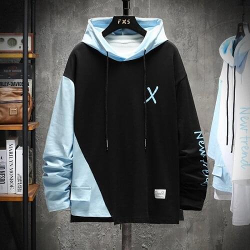 Hoodie Men Pullover Mens Colorblocked Best Quality 2020 New Fashion Sweatshirts Mens Patchwork Plus size 6XL 7XL