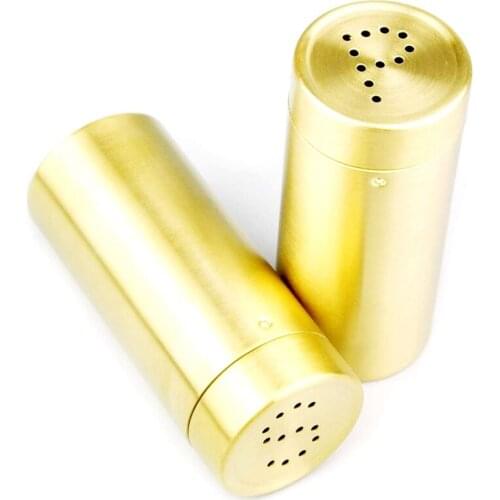 New 2Pc Gold Spice Jar Condiment Set Kitchen Seasoning Bottles Salt Pepper Shakers Spice Cruet Sets Sauce Oil Cooking Tool