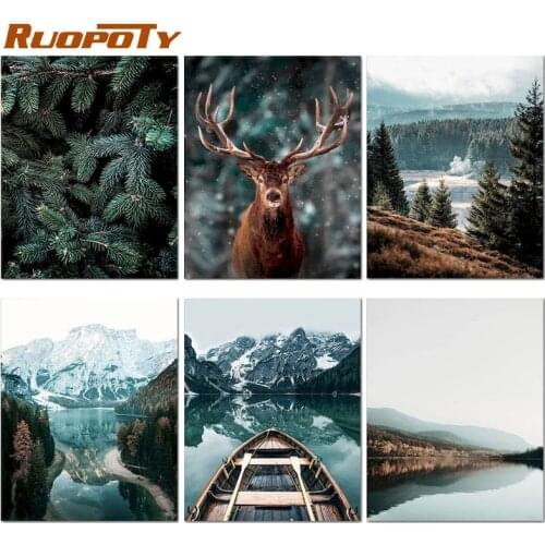 RUOPOTY DIY paints by numbers Landscape Boat Kits Coloring By Numbers Unique Gift Home Wall Art Decor Artwork