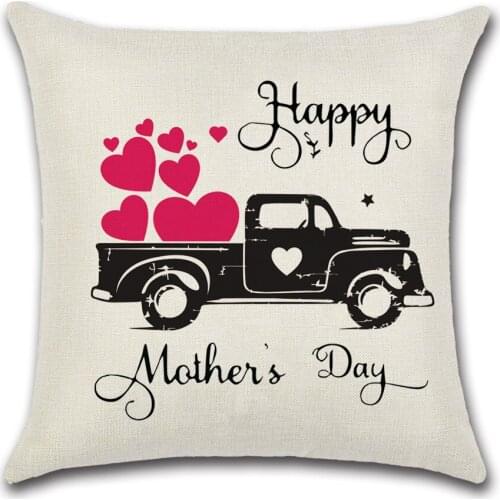 Happy Mothers Day Best Mom Ever Truck Love Pattern Decorative Pillow Cushion Cover Pillow Case Cover Decorative