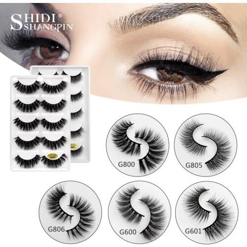 New messy 5 pairs mink eyelashes natural 3d mink lashes beauty essentials 3d false lashes false eyelashes full strip lashes G8G6