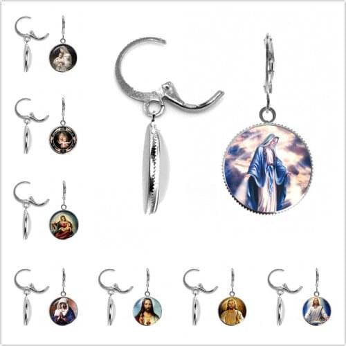 New Fashion Women Stud Earrings Our Lady of Guadalupe Jewelry Virgin Mary Christian Jesus Buddhist Earrings Wholesale
