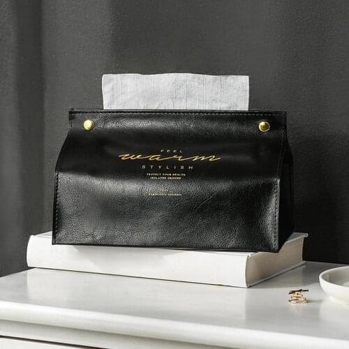 New Brand Creative PU Leather Tissue Box Holder Container Case Home Car Napkin Paper Towel Case Pouch Container Home Decor