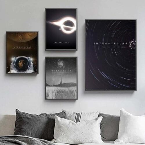 Interstellar Movie Poster and Print Wall Art Picture Space Universe Astronaut Nordic Canvas Paintings for Bedroom Home Decor