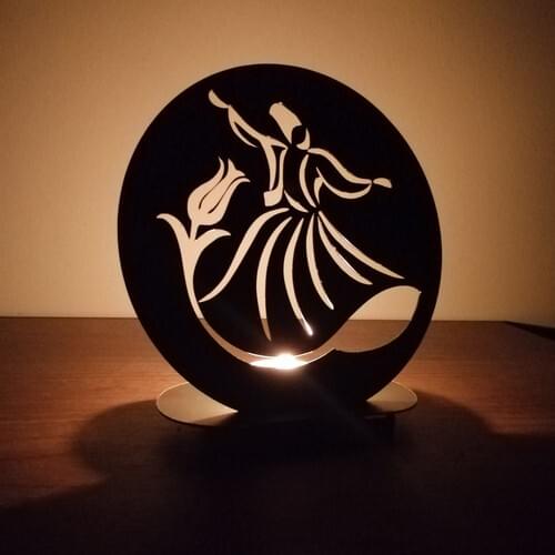 Laser Cut Interlaced Mevlana Candle Holder Home Decoration Mystik Decor