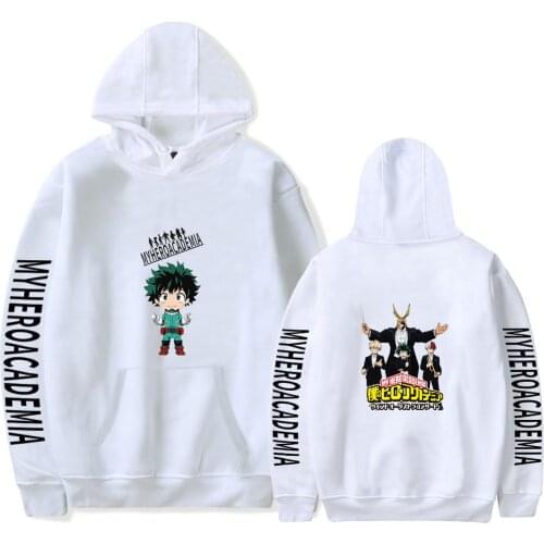 Hot Comic My Hero Academia Hoodies Men Sweatshirts Women Fashion Autumn Hip Hop Streetwear Casual Boys Girls White Pullovers