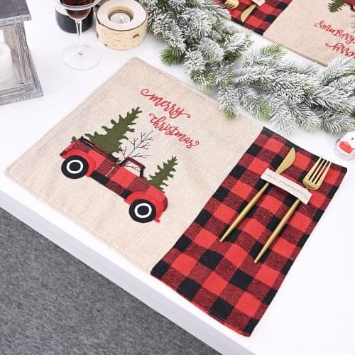 Festival Christmas Decor Car Tableware Durable Dinner Table Placemat Party Kitchen Accessories Bowl Cup Pads Drink Coasters