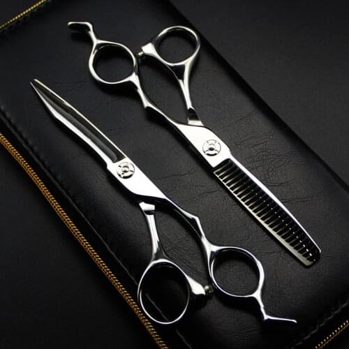 Professional Japan 440c 6 '' upscale silver hair scissors haircut thinning barber makas hair cutting shears hairdresser scissors